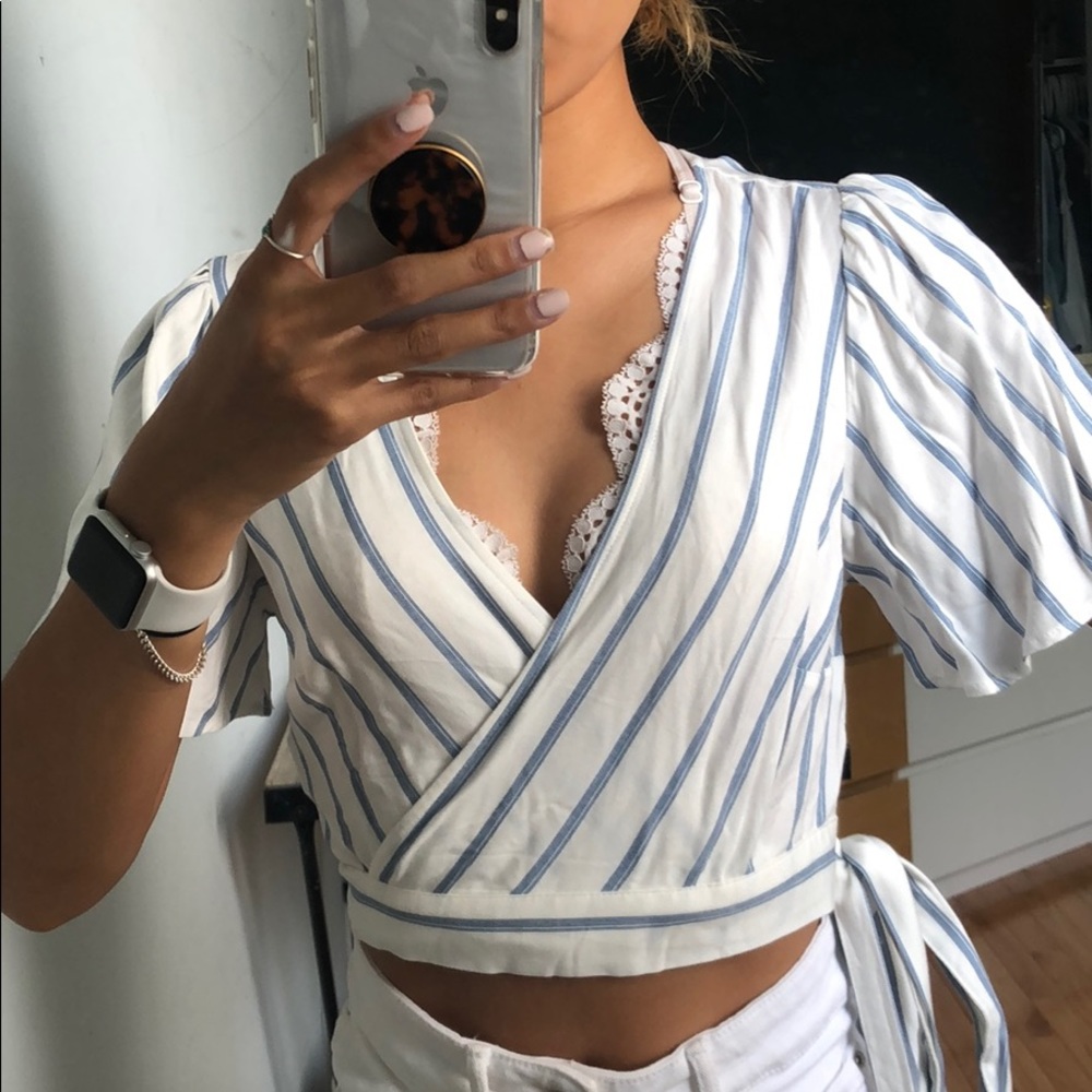 Forever21 striped tie top